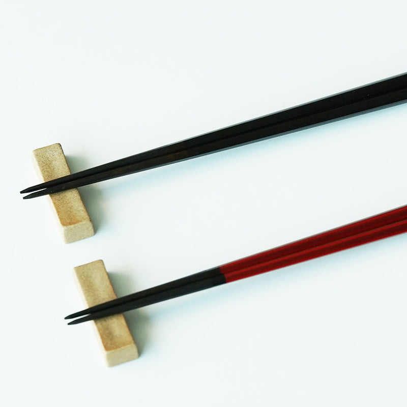 [Chopsticks and Chopstick Rest]  a Pair of Enboy Pentagon with Chopstick rest (8.46inch & 9inch) | Wakasa Lacquerware