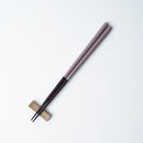 [Chopsticks and Chopstick Rest]  HASHIKURA SEASON01 Octagonal Wenge Pink (8.85inch) with Ceramic chopstick rest | MATSUKAN | Wakasa Lacquered Chopsticks