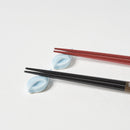 [Chopsticks and Chopstick Rest] SHELL PEONY a Pair of Mother of pearl decorated Chopsticks with light blue shell shaped Chopstick rests | Wakasa Lacquered Chopsticks| MATSUKAN