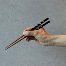 [Chopsticks and Chopstick Rest] SHELLED SHIORI a Pair of Mother of pearl decorated Chopsticks with light blue shell shaped Chopstick rests | Wakasa Lacquered Chopsticks| MATSUKAN