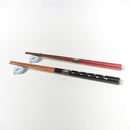 [Chopsticks and Chopstick Rest] SHELLED SHIORI a Pair of Mother of pearl decorated Chopsticks with light blue shell shaped Chopstick rests | Wakasa Lacquered Chopsticks| MATSUKAN