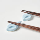 [Chopsticks and Chopstick Rest] SPARKLING WAVE a  Pair of Chopsticks with light blue shell shaped Chopstick rests | Wakasa Lacquered Chopsticks | MATSUKAN