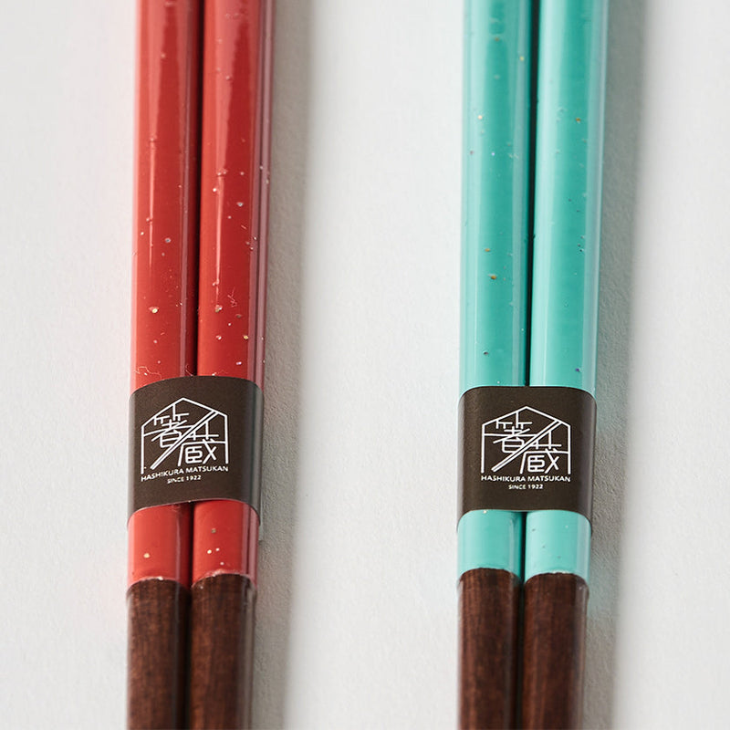 [Chopsticks and Chopstick Rest] SPARKLING WAVE a  Pair of Chopsticks with light blue shell shaped Chopstick rests | Wakasa Lacquerware| MATSUKAN