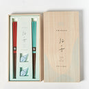 [Chopsticks and Chopstick Rest] SPARKLING WAVE a  Pair of Chopsticks with light blue shell shaped Chopstick rests | Wakasa Lacquered Chopsticks | MATSUKAN