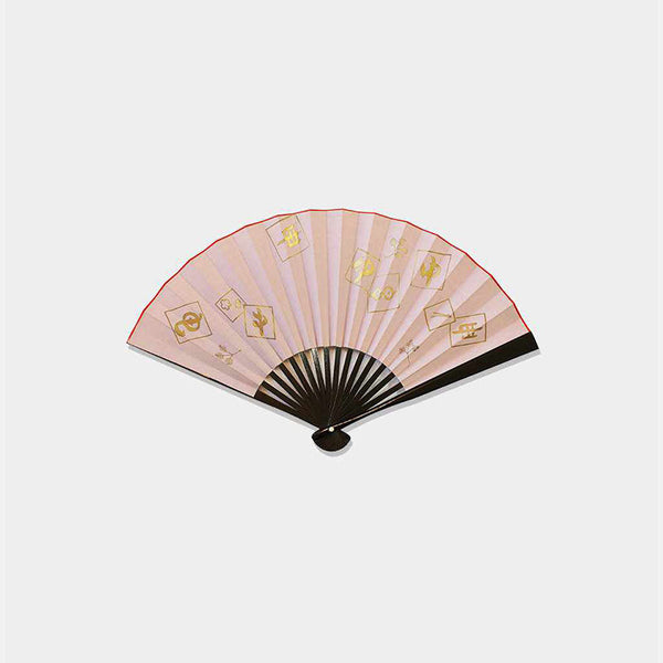 [Hand Fan] ZODIAC FOLDING FAN SARU(Monkey) Black Painted TENKU For Ladies | Edo Folding Fans