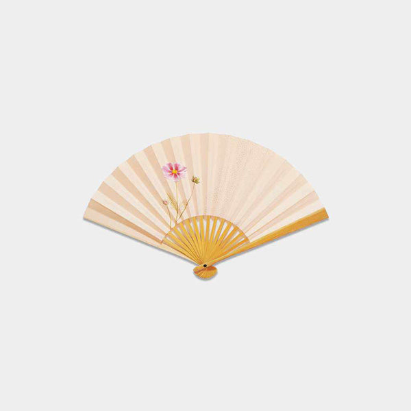 [Hand Fan] COSMOS White Bamboo For Ladies | Edo Folding Fans