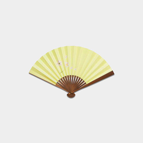 [Hand Fan] CHERRY BLOSSOM Green Karaki Bamboo For Ladies | Edo Folding Fans