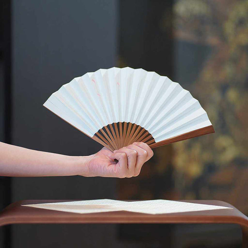 [Hand Fan] CHERRY BLOSSOM Blue Karaki Bamboo For Ladies | Edo Folding Fans