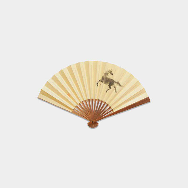 [Hand Fan] HORSE Soot and Bamboo For Ladies | Edo Folding Fans