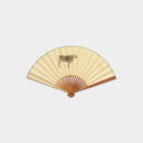 [Hand Fan] ZODIAC FOLDING FAN USHI(Ox) Soot and Bamboo For Men | Edo Folding Fans