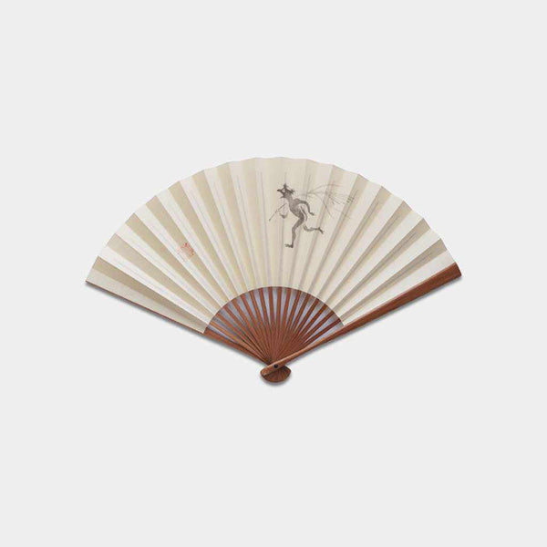 [Hand Fan] Hand-Drawing Picture KAPPA AYUMU Bamboo For Men| Edo Folding Fans
