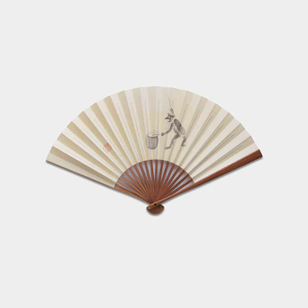 [Hand Fan] Hand-Drawing Picture KAPPA TAIKO(Druming) Bamboo For Men | Edo Folding Fans