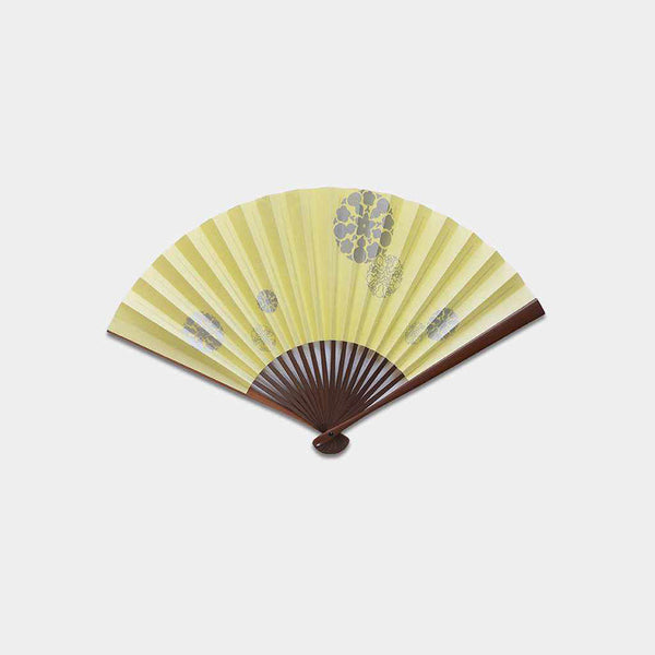 [Hand Fan] GOURD Yellow Karaki Bamboo For Men | Edo Folding Fans