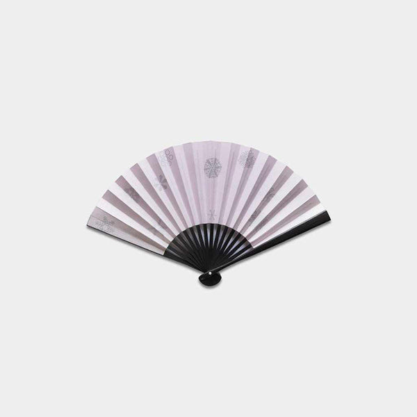 [Hand Fan] YUKIWA(Snow Rings) Purple Solid Black For Ladies | Edo Folding Fans