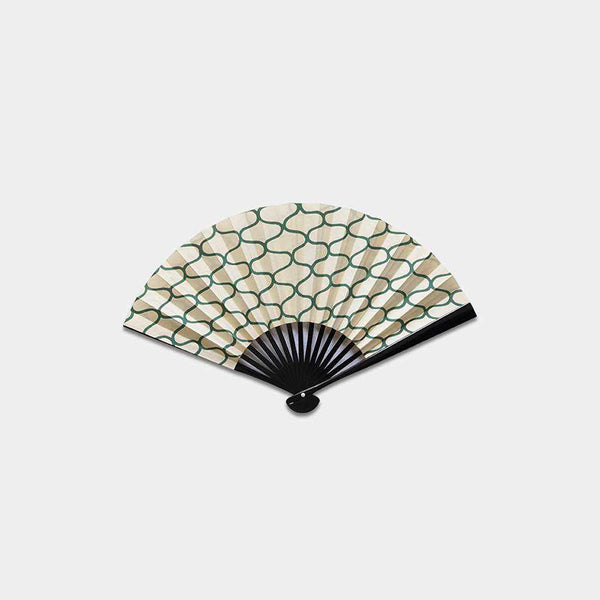 [Hand Fan] SANSHA NET Green Black Lacquer For Ladies | Edo Folding Fans