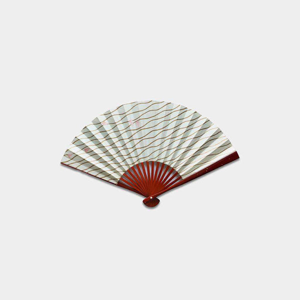 [Hand Fan] Hand-Drawing Picture Tatewaku Water Blue Tame_nuri Lacquer For Ladies | Edo Folding Fans