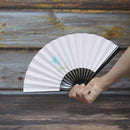 [Hand Fan] Hand-Drawing Picture FLOWER Blue Pink Black Lacquer For Ladies | Edo Folding Fans