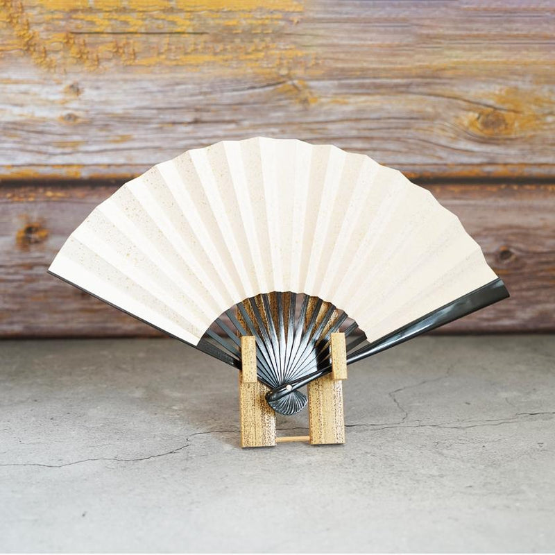 [Hand Fan] SUMINAGASHI KURONURI For Ladies | Unkindo Fukstsu | Edo Folding Fans