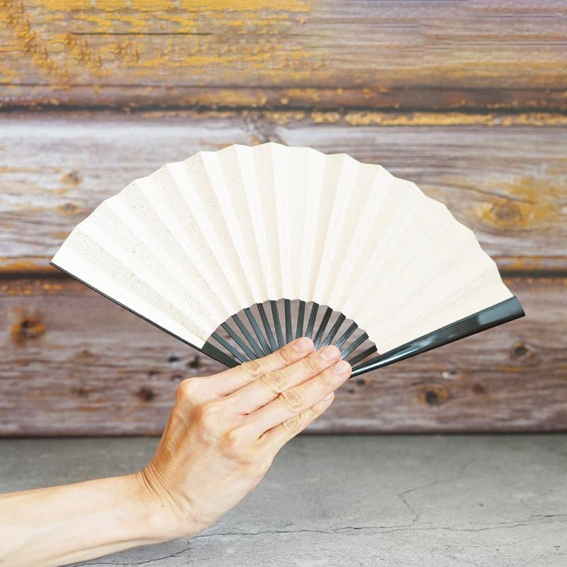 [Hand Fan] SUMINAGASHI KURONURI For Ladies | Unkindo Fukstsu | Edo Folding Fans