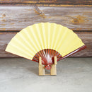 [Hand Fan] IROMUJI(Plain) Yellow TAMENURI For Ladies | Unkindo Fukstsu | Edo Folding Fans