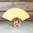 [Hand Fan] IROMUJI(Plain) Yellow TAMENURI For Ladies | Unkindo Fukstsu | Edo Folding Fans