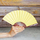 [Hand Fan] IROMUJI(Plain) Yellow TAMENURI For Ladies | Unkindo Fukstsu | Edo Folding Fans