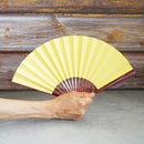 [Hand Fan] IROMUJI(Plain) Yellow TAMENURI For Ladies | Unkindo Fukstsu | Edo Folding Fans