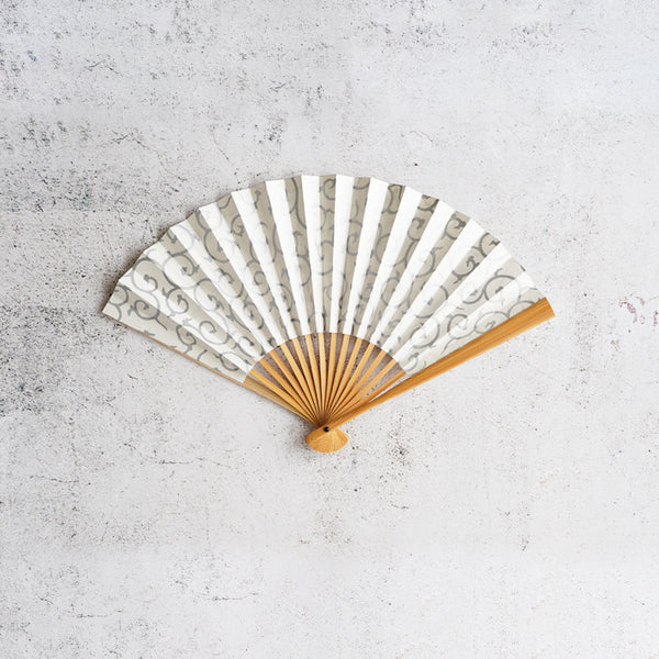 [Hand Fan] KARAKUSA White SHIRATAKE (White Bamboo) For Ladies | Unkindo Fukstsu | Edo Folding Fans