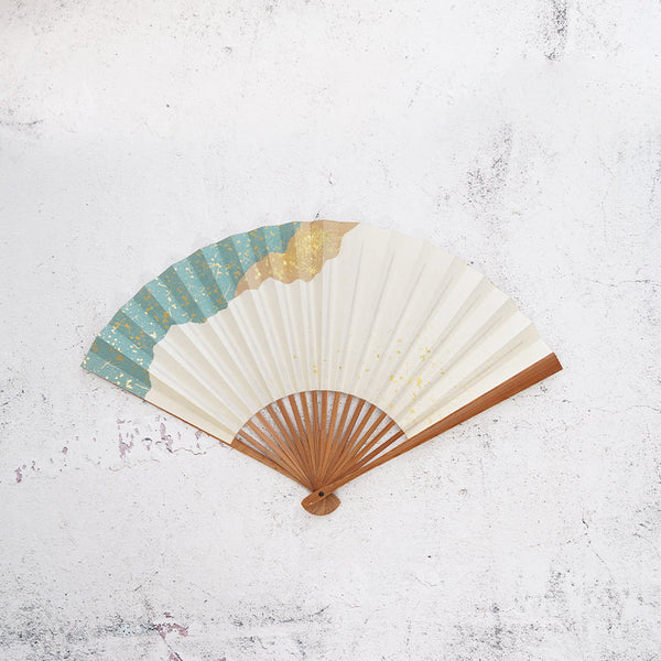 [Hand Fan] HAKU Green #1 HONSUSU-TAKE For Men | Unkindo Fukatsu | Edo Folding Fans
