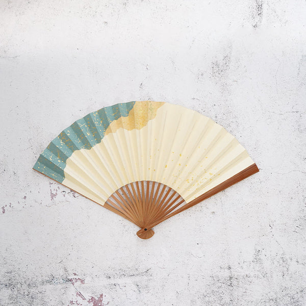 [Hand Fan] HAKU Yellow HONSUSU-TAKE For Men| Unkindo Fukatsu | Edo Folding Fans