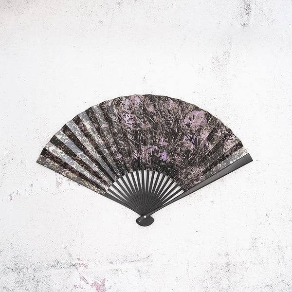 [Hand Fan] MIST Black-Purple NIGURO For Men | Unkindo Fukatsu | Edo Folding Fans