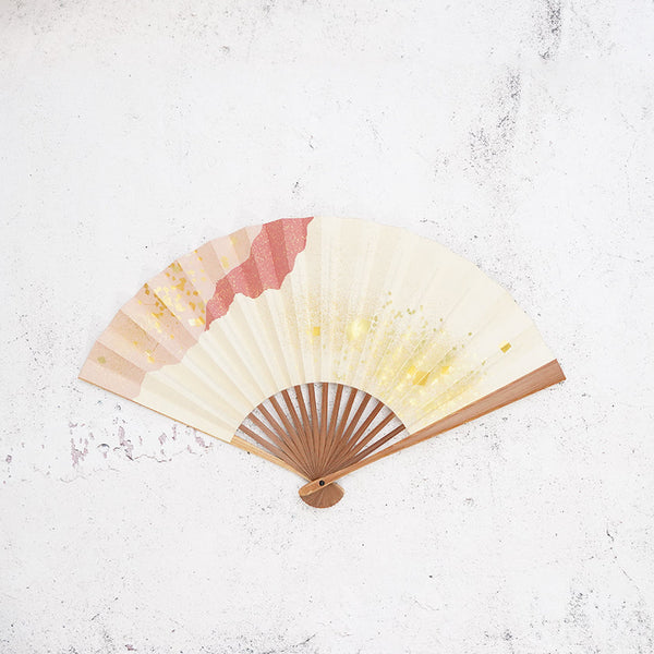 [Hand Fan] HAKU Pink HONSUSU-TAKE For Ladies | Unkindo Fukatsu | Edo Folding Fans