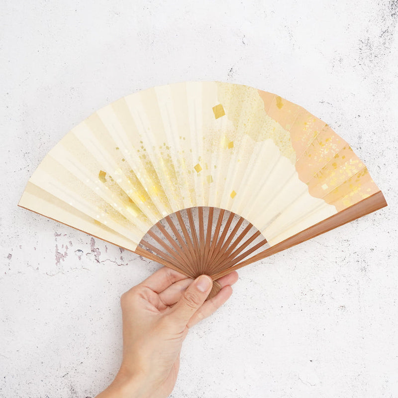 [Hand Fan] HAKU Orange HONSUSU-TAKE For Ladies | Unkindo Fukatsu | Edo Folding Fans