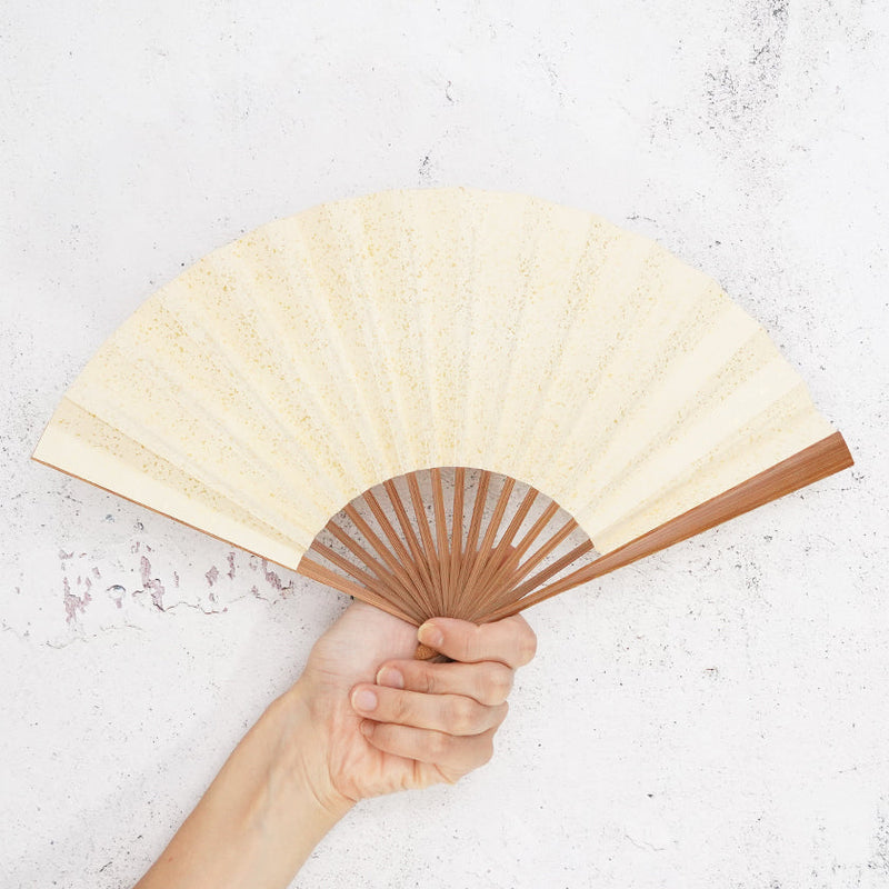 [Hand Fan] HAKU Orange HONSUSU-TAKE For Ladies | Unkindo Fukatsu | Edo Folding Fans