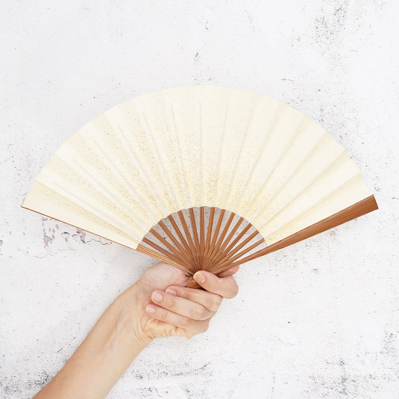 [Hand Fan] HAKU Green HONSUSU-TAKE For Ladies | Unkindo Fukatsu | Edo Folding Fans