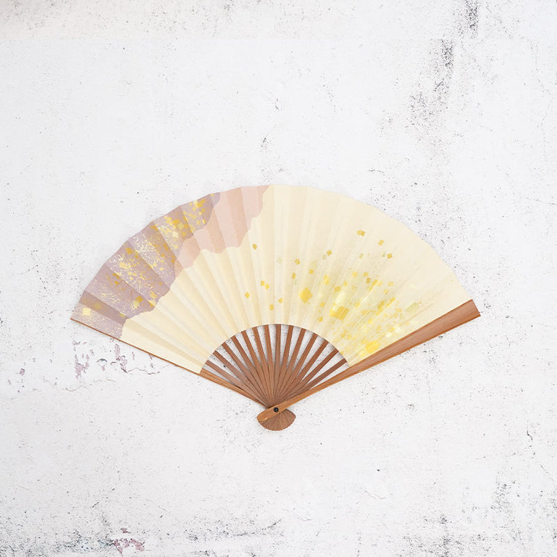 [Hand Fan] HAKU Purple-Pink HONSUSU-TAKE For Ladies | Unkindo Fukatsu | Edo Folding Fans