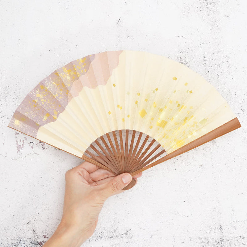 [Hand Fan] HAKU Purple-Pink HONSUSU-TAKE For Ladies | Unkindo Fukatsu | Edo Folding Fans