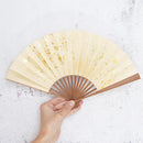 [Hand Fan] HAKU Gold-Orange HONSUSU-TAKE For Ladies | Unkindo Fukatsu | Edo Folding Fans