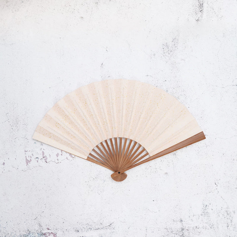 [Hand Fan] HAKU Gold-Pink HONSUSU-TAKE For Ladies | Unkindo Fukatsu | Edo Folding Fans