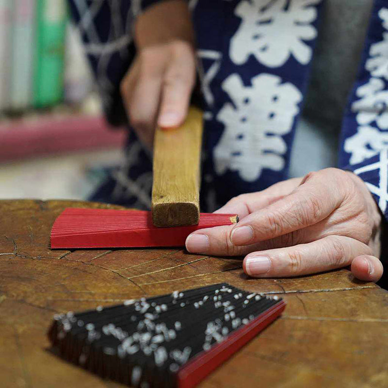 [Hand Fan] HAKU Green HONSUSU-TAKE For Ladies | Unkindo Fukatsu | Edo Folding Fans