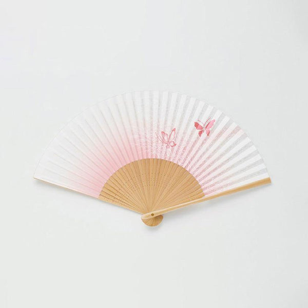 WOMEN'S PAPER FAN AKIKUSA PEACH TWIN BUTTERFLIES [HAND FAN]