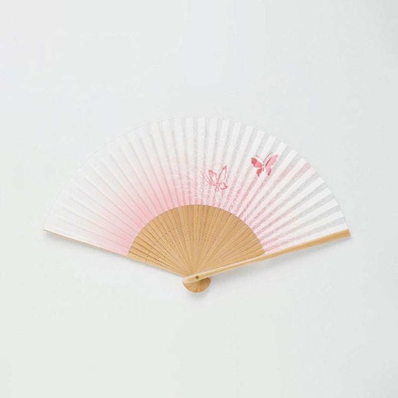 WOMEN'S PAPER FAN AKIKUSA PEACH TWIN BUTTERFLIES [HAND FAN]
