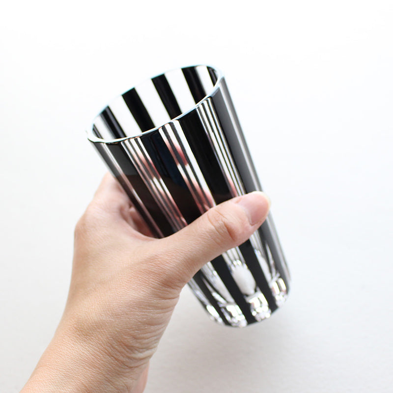 KUROCO STRIPED TUMBLER, Edo Kiriko Glass