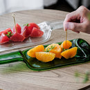 FUNEW TRAY L GREEN, Large Plate, Platter, Edo Kiriko Glass