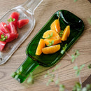 FUNEW TRAY L GREEN, Large Plate, Platter, Edo Kiriko Glass