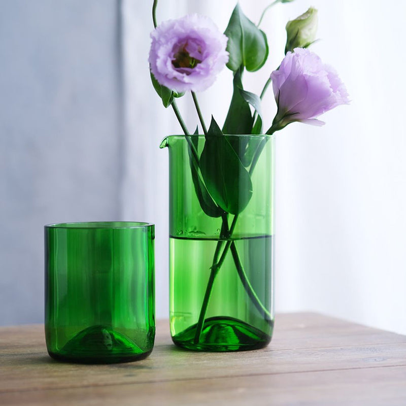 FUNEW CARAFE L GREEN, Edo Kiriko Glass