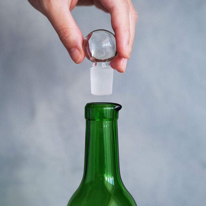 FUNEW BOTTLE GLASS LID M GREEN, Pitcher, Edo Kiriko Glass