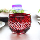 重ね矢来 丸ぐいのみペア【江戸切子】