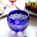 重ね矢来 丸ぐいのみペア【江戸切子】