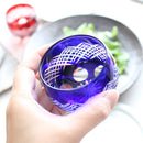 重ね矢来 丸ぐいのみペア【江戸切子】